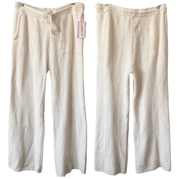NEW JOYSPUN Ultra Soft & Cozy Chenille Pants Size Small (4-6) Winter White Warm - Picture 1 of 4
